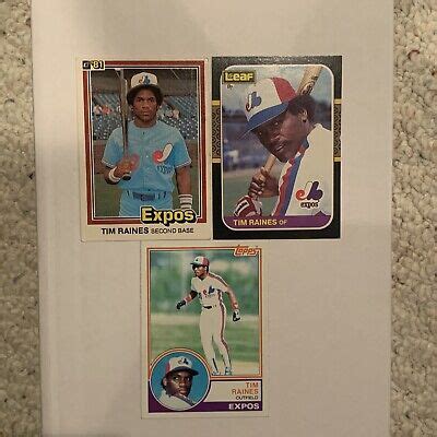 TIM RAINES Lot 3 1981 Donruss Rookie RC 538 1983 TOPPS 595 1987