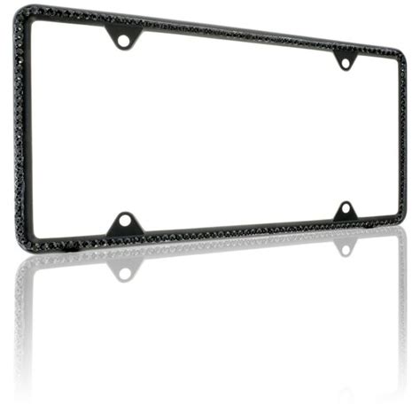 All Black Diamond Bling Glitter Crystal Rhinestone License Plate Frame Car Thin Ebay