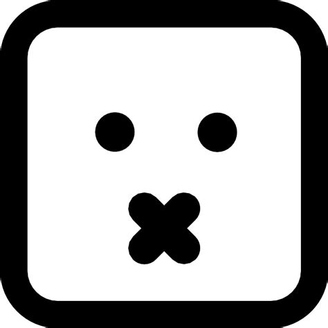 Mute Emoticon Square Face Vector SVG Icon - SVG Repo