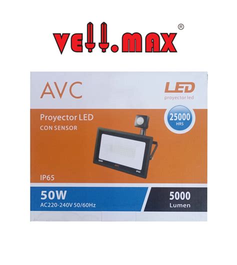 Proyector Avc Led C Sensor 50w G Ng Luz Fria 6500k Vfl6650cs Socodima Cl