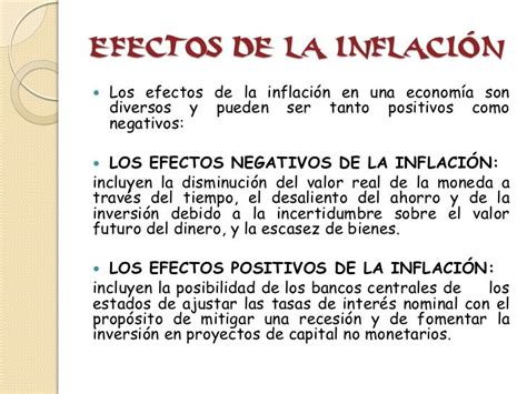 La Inflación Efectos