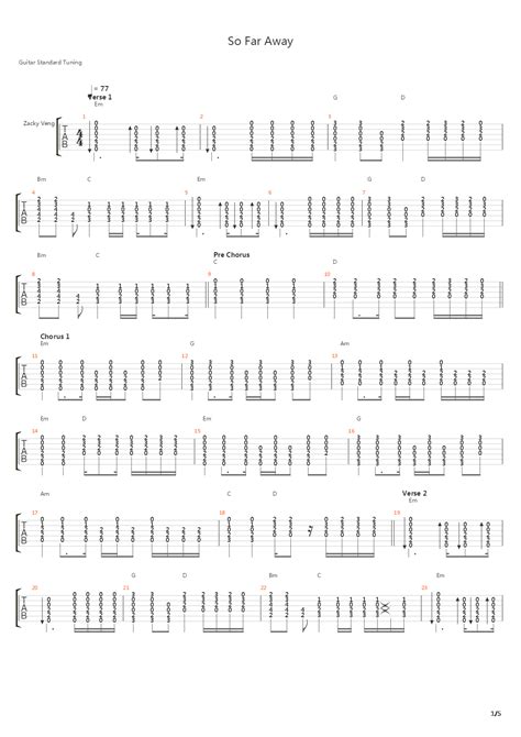 So Far Away吉他谱gtp谱总谱avenged Sevenfold七级炼狱 遭报七倍 七倍报应