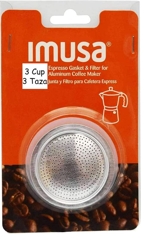 Imusa Usa Aluminum Stovetop Espresso Maker Replacement Rubber Ring And Filter Only For