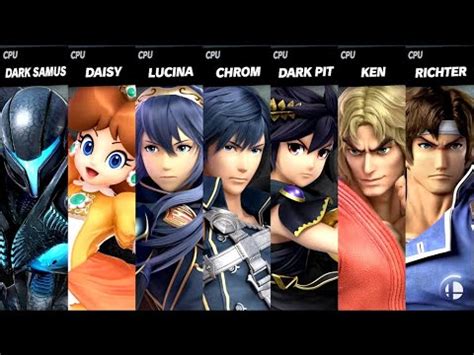 Dark Samus Vs Daisy Vs Lucina Vs Chrom Vs Dark Pit Vs Ken Vs Richter Lv