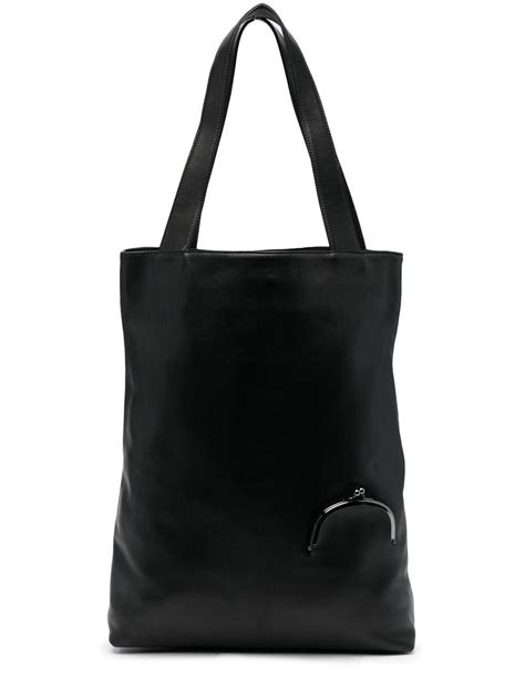 Yohji Yamamoto Tasche Leather Shoulder Bag in Black | Lyst