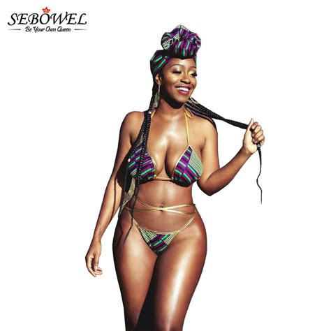 Sebowel Sexy Women Africa Print Swimwear Bikini Set Two Pieces