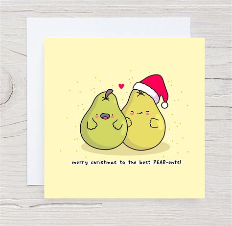 Cute Christmas Card For Parents Kawaii Christmas Card Funny Christmas