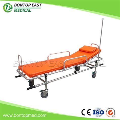 Patient Stretcher Trolley Adjustable Aluminum Alloy Folding Ambulance