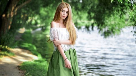 One Person Depth Of Field Blonde Focus On Foreground Beauty Plant