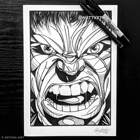 Hulk Angry Face Drawing