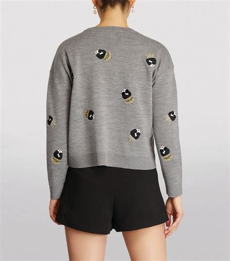 Alice Olivia Black Merino Wool Gleeson Sweater Harrods Uk