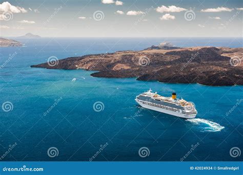 Cruise Ship In The Beautiful Blue Sea Stock Photo Image Of Twin