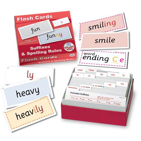 Smart Kids Suffixes And Spelling Rules Flash Cards