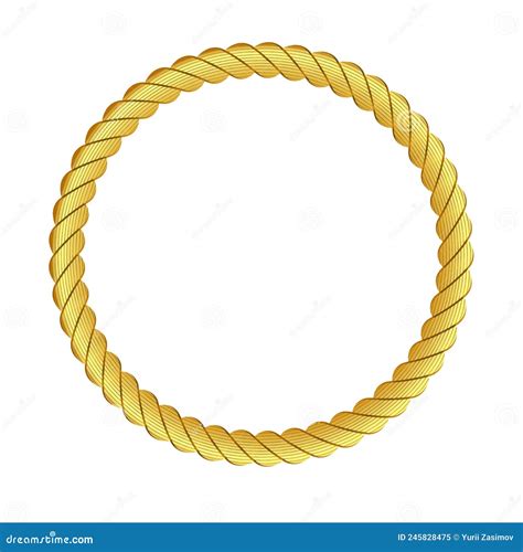 Gold Rope Of Realistic Nautical Twisted Rope Knots Loops For