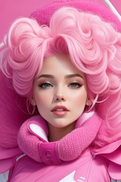 Premium Ai Image Captivating Beauty Gorgeous Girl With Pink Accents