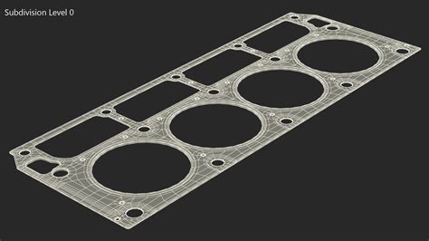 Gm Cylinder Head Gasket Steel D Model Turbosquid