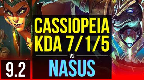 Cassiopeia Vs Nasus Top 3 Early Solo Kills Kda 715 Euw Master