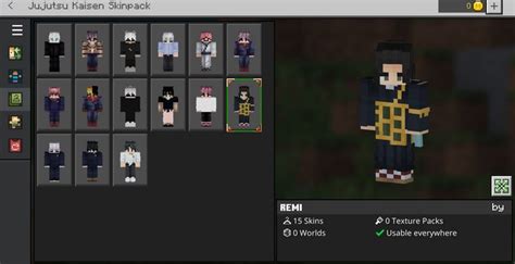 Jujutsu Kaisen Skin Pack For Minecraft Bedrock