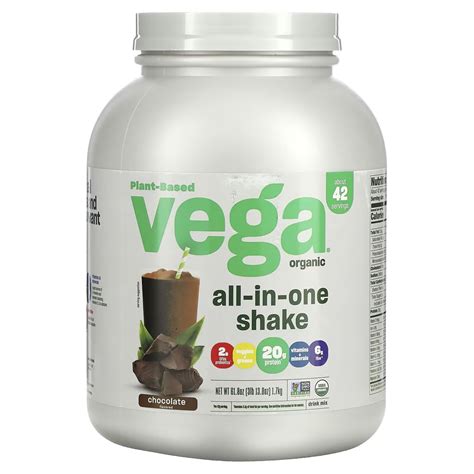 Vega Organic All In One Vegan Protein Powder Chocolate Servings