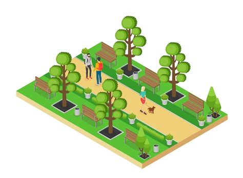 Free Vector Isometric City Park Concept