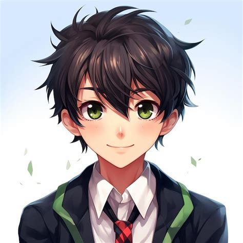 Premium AI Image | a cartoon character for a boy with green eyes and a tie.