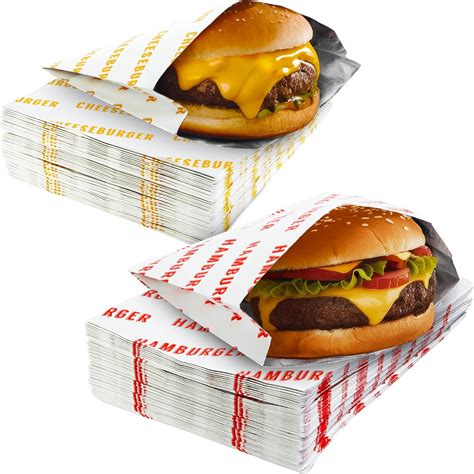 Retro Grease Proof Burger Wrappers Combo 200pk Insulated