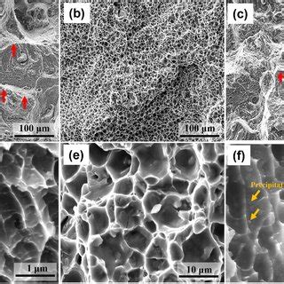 Fracture surfaces of the broken impact test specimens of the a, d ... 