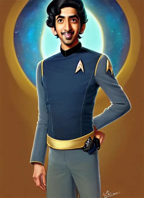 Cute Star Trek Officer Dev Patel Natural Lighting Stable Diffusion