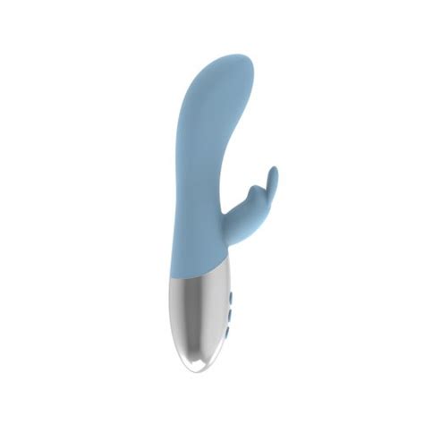 Thrillz Hoppy Endings Oscillating Heating Rabbit Vibrator Baby Blue Sex Toys At Adult Empire