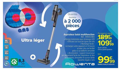 Promo Aspirateur Balai Multifonction Rowenta Chez Carrefour Icatalogue Fr