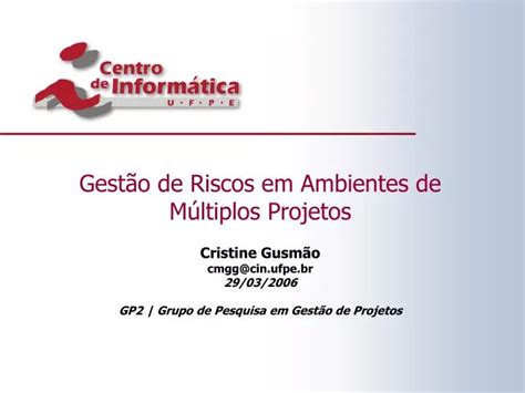 Ppt Gest O De Riscos Em Ambientes De M Ltiplos Projetos Powerpoint