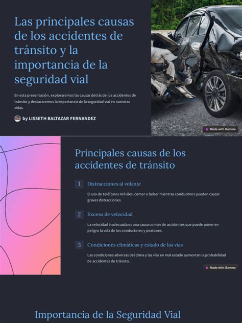 Las Principales Causas De Los Accidentes De Transito Y La Importancia