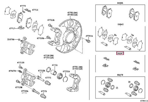 0494702060 Toyota - Комплект монтажный тормозных колодок 04947-02060 ...