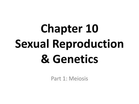 Ppt Chapter 10 Sexual Reproduction And Genetics Powerpoint Presentation