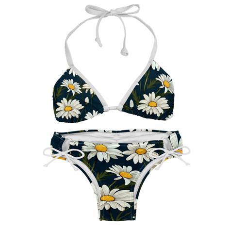 Daisy Detachable Sponge Adjustable Strap Bikini Set Two Pack Beach