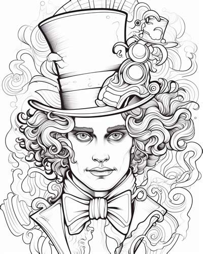 Mad Hatter Coloring Pages