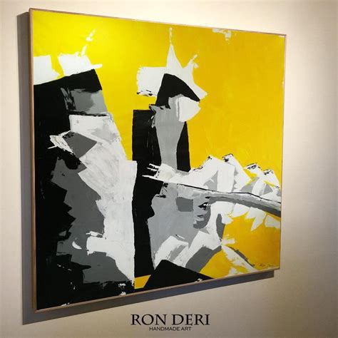 Large Black & Yellow Abstract Art Handmade Painting | Original Painting for Sale | Ron Deri Art