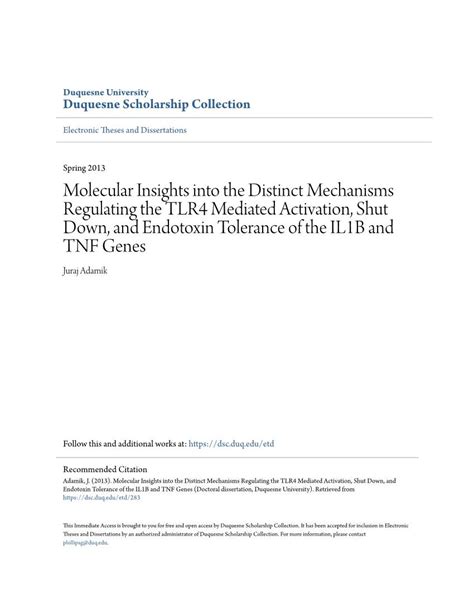 Molecular Insights Into The Distinct Mechanisms Regulating The TLR4