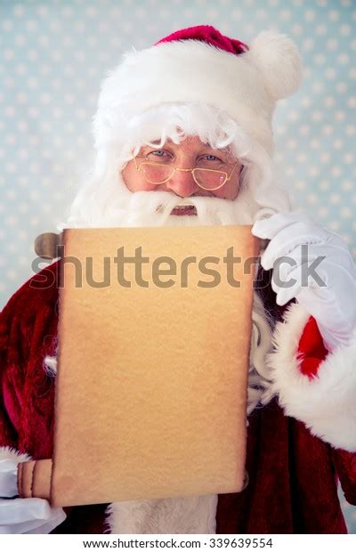 Santa Claus Holding Scroll Paper Blank Stock Photo 339639554 Shutterstock