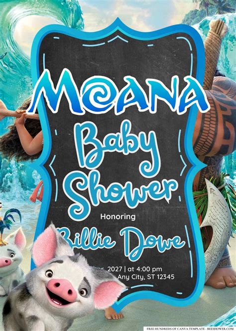 Download 22+ Moana Baby Shower Invitation Templates | Beeshower