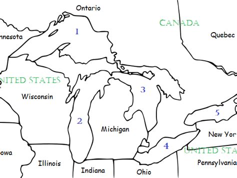 The Great Lakes Of North America Printable Worksheets Teaching Resources