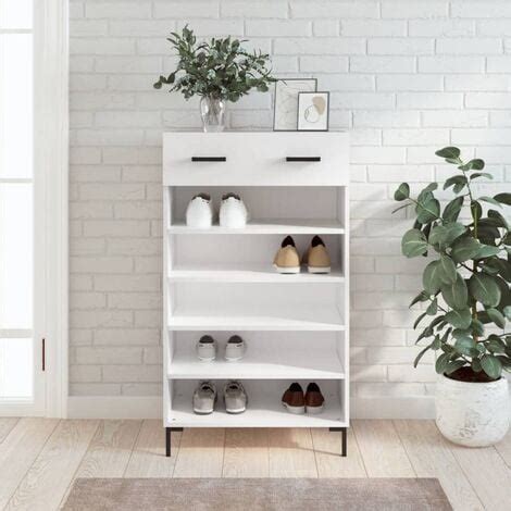 Shoe Cabinet White 60x35x105 Cm Engineered Wood VidaXL