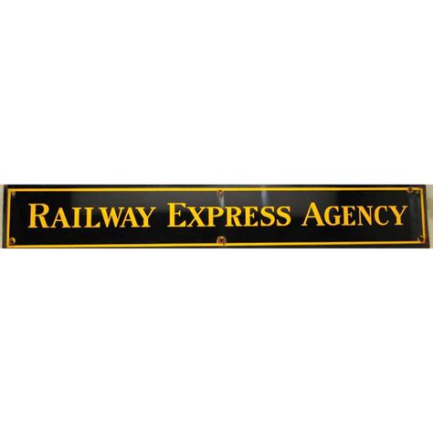 Original Railway Express Agency Depot Sign Enamel Over Tin Approx 71