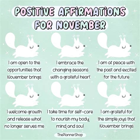 Positive Affirmations For November Artofit