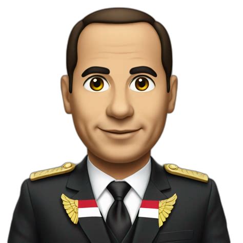 Satirical Cartoon Egyptian President Al Sisi In A Tuxedo Wearing Sun