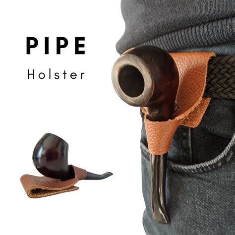 Leather Pipe Holster Tobacco Pipe Stand Belt Pipe Holder Smoking