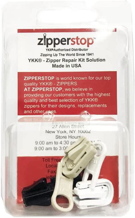 YKK Zipper Repair Kit Solution 5 Molded Reversible Fancy Pulls Vislon