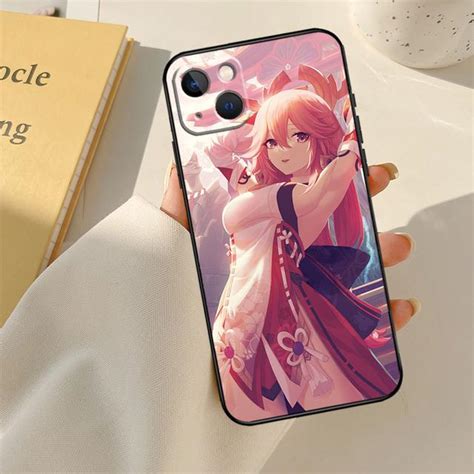 Buy Yae Miko Genshin Impact Cover For IPhone 13 Pro Max 12 Mini 11 Pro