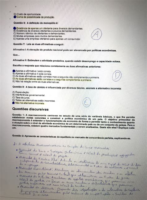 Prova Presencial Economia E Mercado UNIP EAD Economia De Mercado