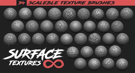 ArtStation - Surface Textures Infinite : ZBrush Texture Brushes | Brushes